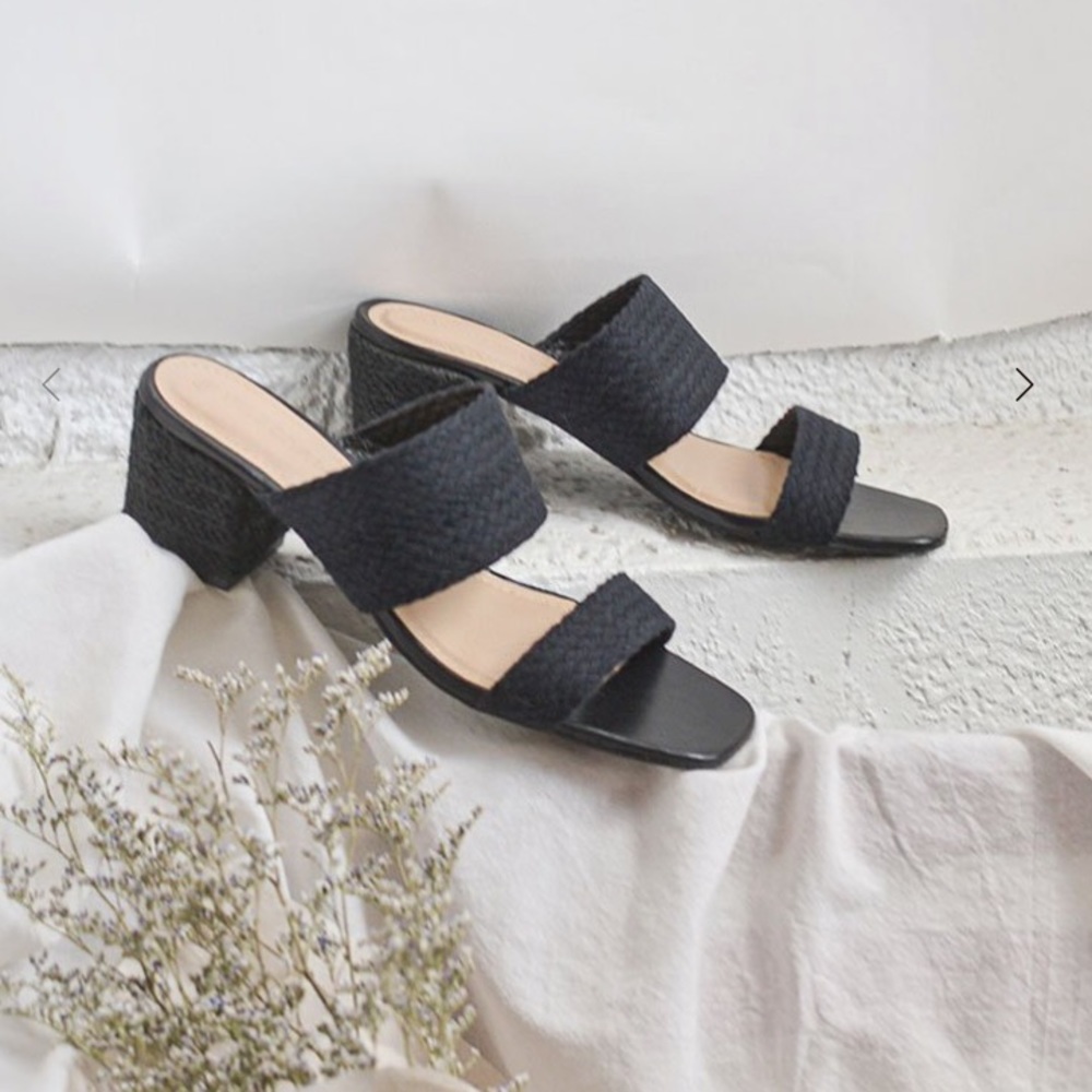 Black Woven Sandals